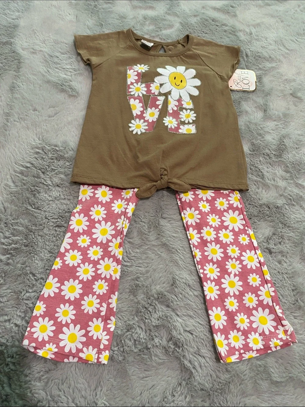 Kids Daisy Tunic & Pink Daisy Leggings  Summer Outfit